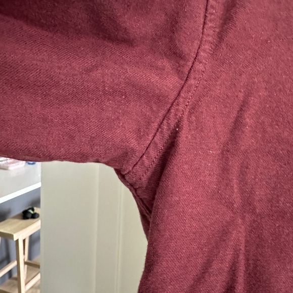*3/$25* Eddie Bauer Maroon Casual Button Down Shirt - Picture 4 of 4